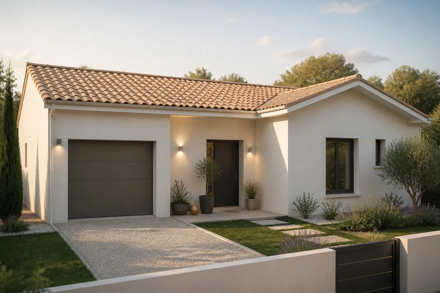 Maison individuelle neuve construite sous contrat CCMI, en Gironde.
