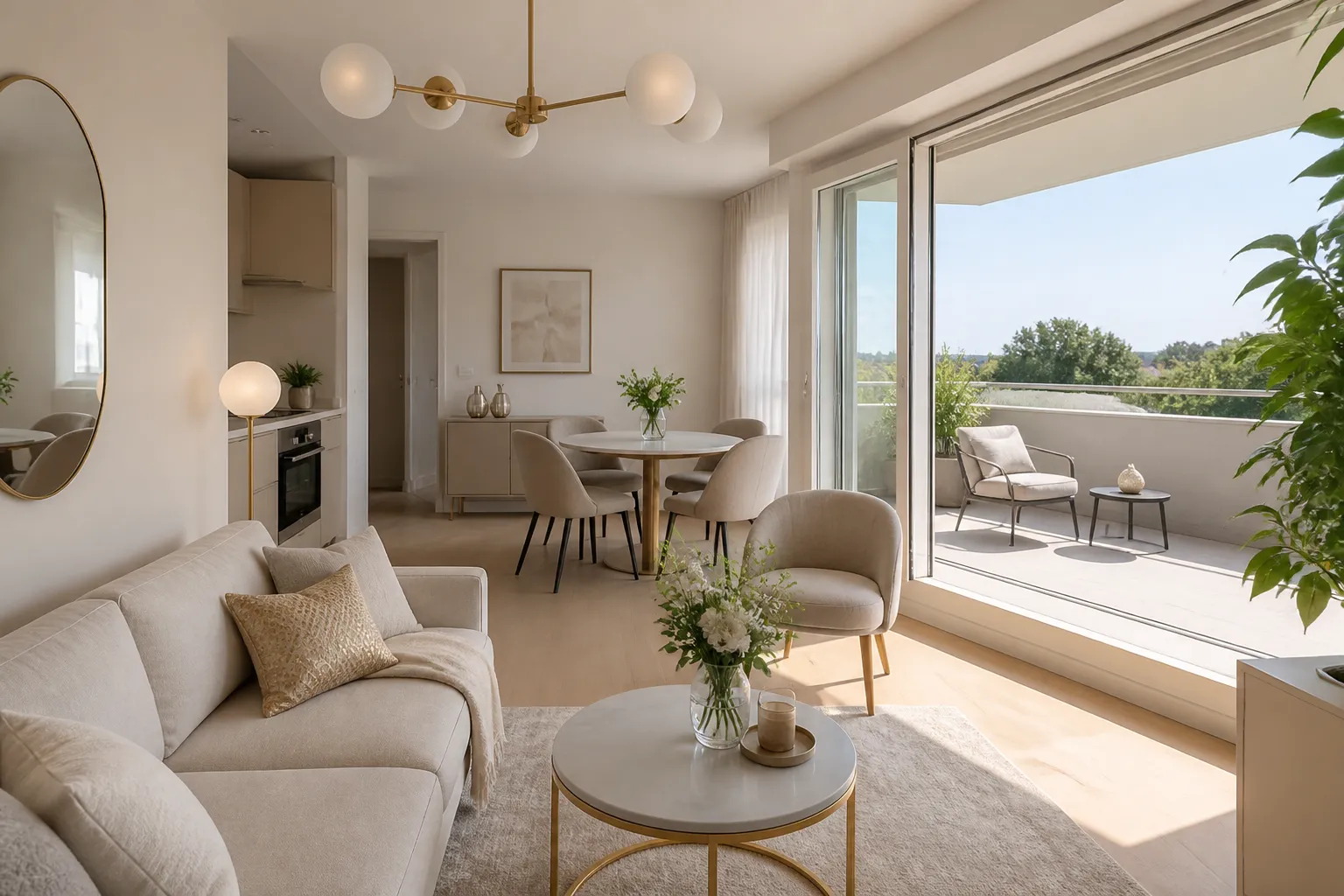 Appartement neuf livre en VEFA au sejour lumineux, en Gironde.