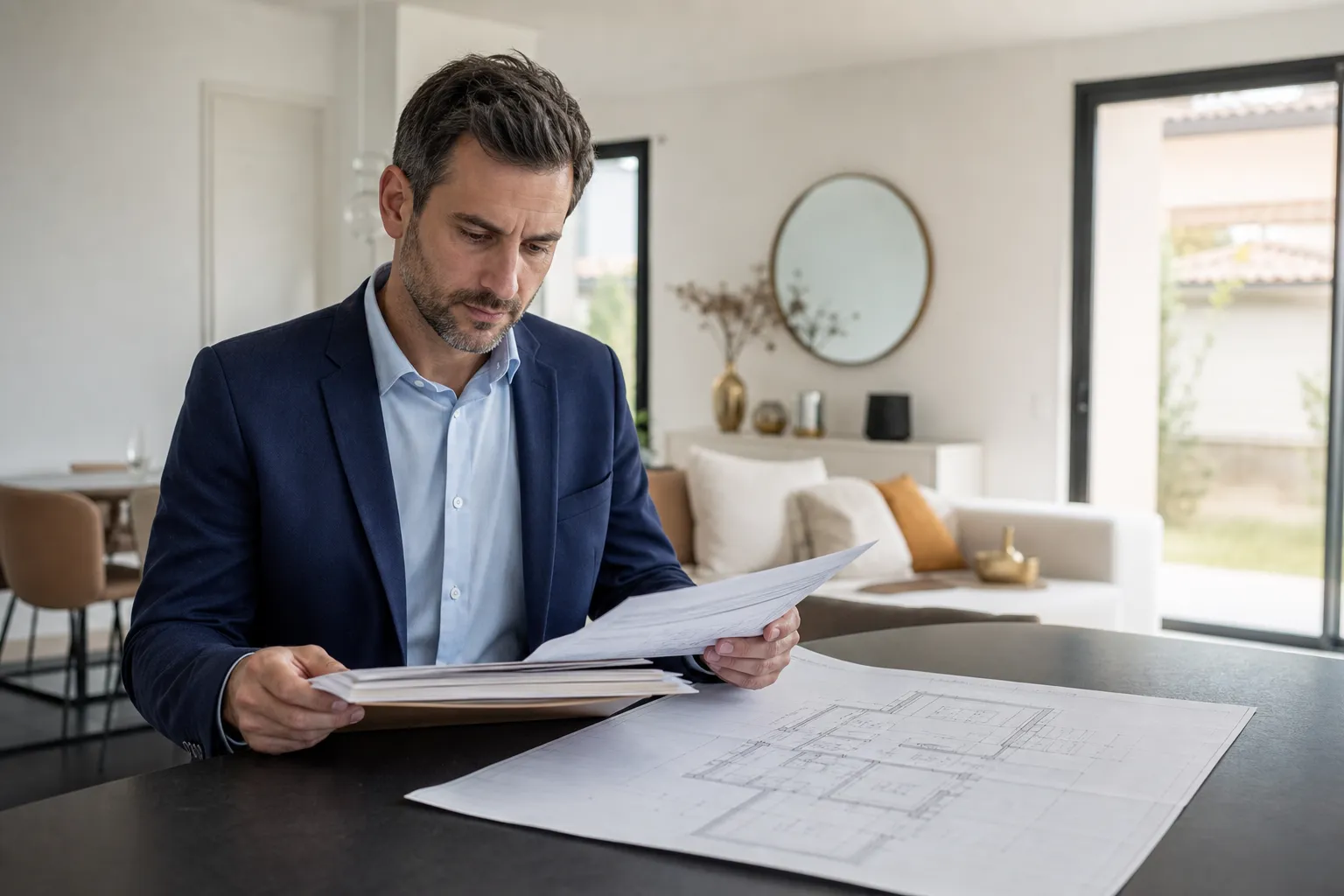 Expert en batiment etudiant les garanties d un logement neuf, en Gironde.
